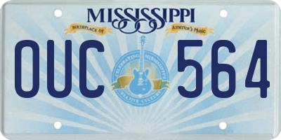 MS license plate OUC564