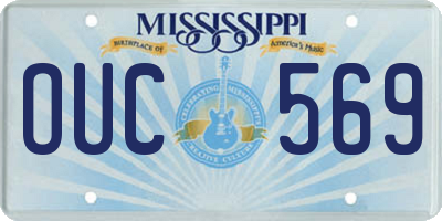 MS license plate OUC569
