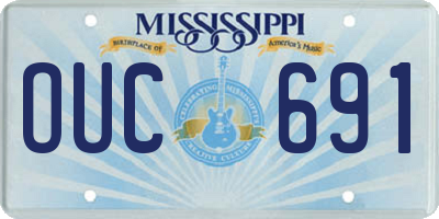 MS license plate OUC691