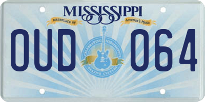 MS license plate OUD064