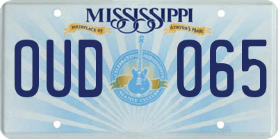 MS license plate OUD065