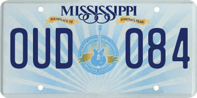 MS license plate OUD084