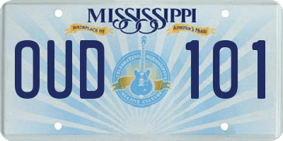 MS license plate OUD101