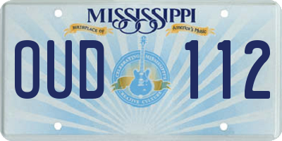 MS license plate OUD112