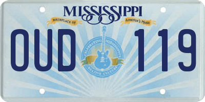 MS license plate OUD119