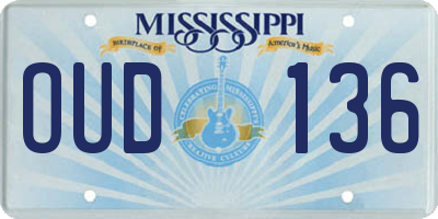 MS license plate OUD136