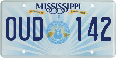 MS license plate OUD142