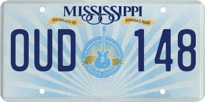 MS license plate OUD148