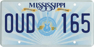 MS license plate OUD165