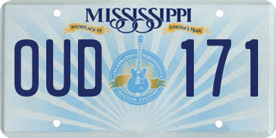MS license plate OUD171