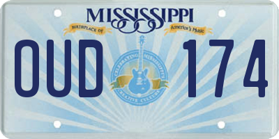 MS license plate OUD174