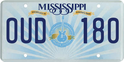 MS license plate OUD180