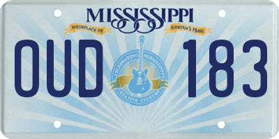 MS license plate OUD183