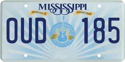 MS license plate OUD185