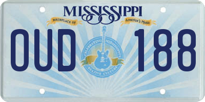 MS license plate OUD188
