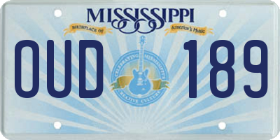 MS license plate OUD189