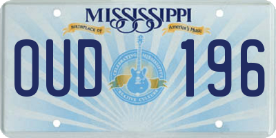 MS license plate OUD196
