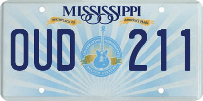 MS license plate OUD211