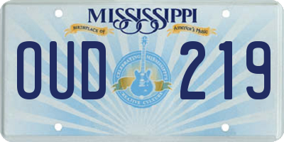 MS license plate OUD219