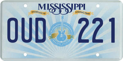 MS license plate OUD221