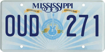 MS license plate OUD271