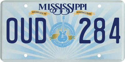 MS license plate OUD284