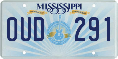 MS license plate OUD291