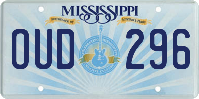 MS license plate OUD296