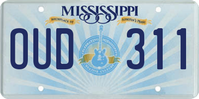 MS license plate OUD311