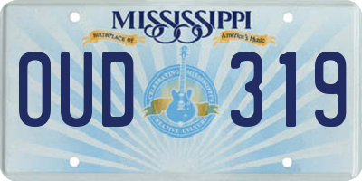 MS license plate OUD319