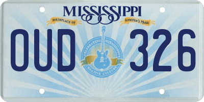 MS license plate OUD326
