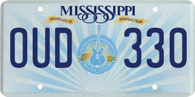 MS license plate OUD330