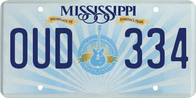 MS license plate OUD334
