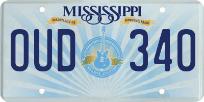 MS license plate OUD340