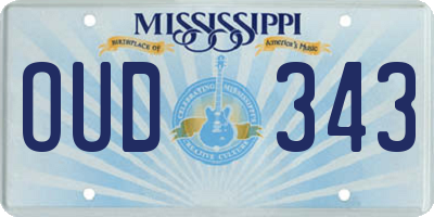 MS license plate OUD343