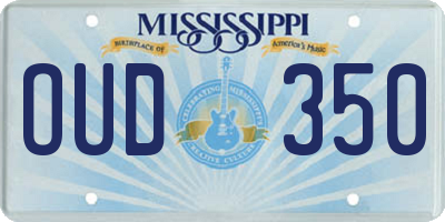 MS license plate OUD350