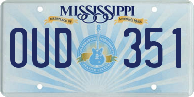 MS license plate OUD351