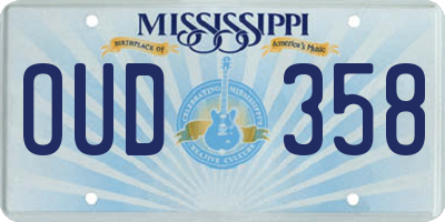 MS license plate OUD358