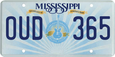 MS license plate OUD365