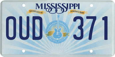 MS license plate OUD371