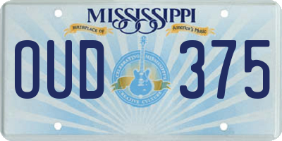 MS license plate OUD375