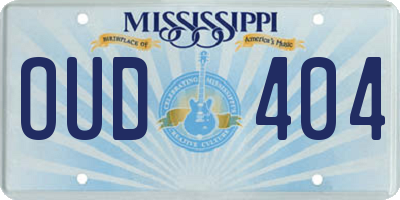 MS license plate OUD404