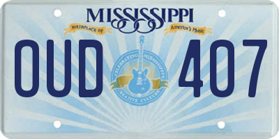 MS license plate OUD407