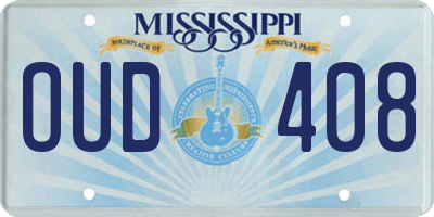 MS license plate OUD408