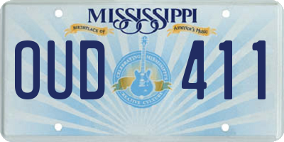 MS license plate OUD411