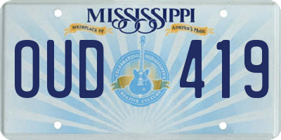 MS license plate OUD419