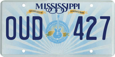 MS license plate OUD427