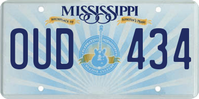 MS license plate OUD434