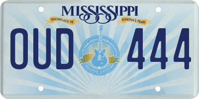 MS license plate OUD444