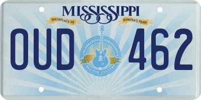 MS license plate OUD462